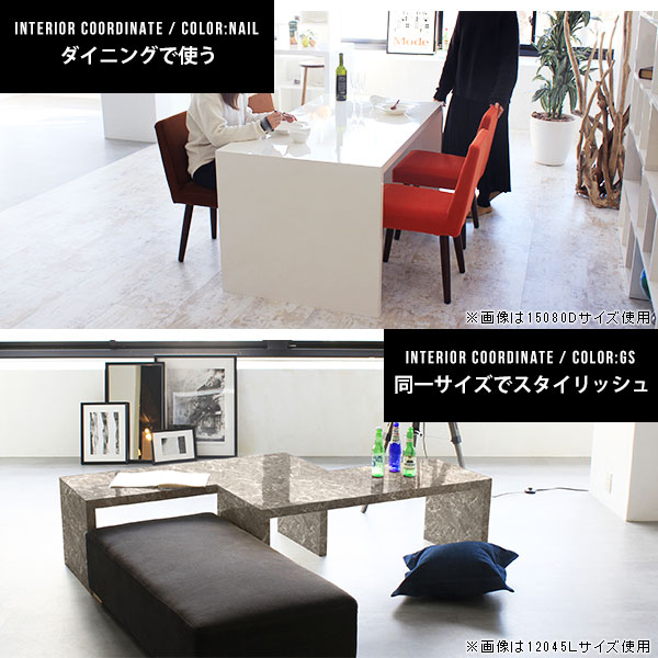 ラック本棚シェルフ作業台メラミンディスプレイラック幅125cm奥行70cm高さ60cmZERO-X12570Hnailコの字鏡面テーブル高品質モダンショップホテルおしゃれサイズオーダー多目的ラック別注