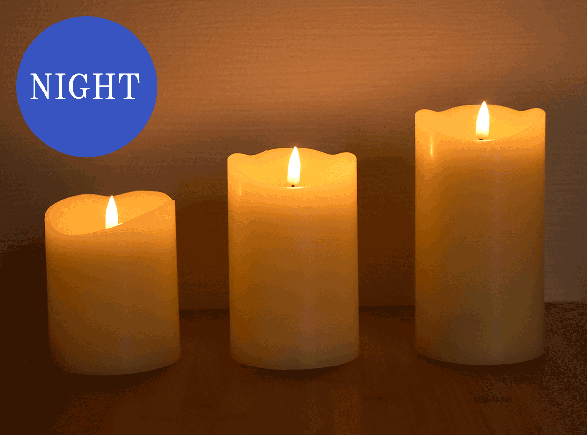 【30％OFF★ゲリラセール】led キャンドル ゆらぎ ライト LEDキャンドル 3個セット キャンドルライト 電池式 乾電池 リモコン