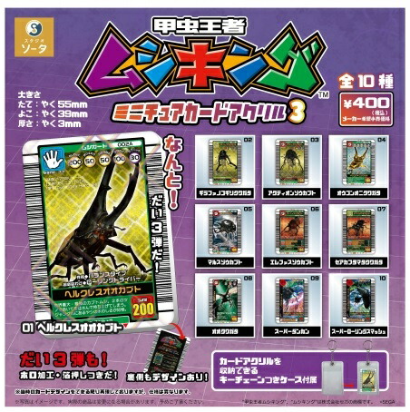 全10種フルコンプセット　ムシキング　ミニチュアカードアクリル 4582779493741.jpg