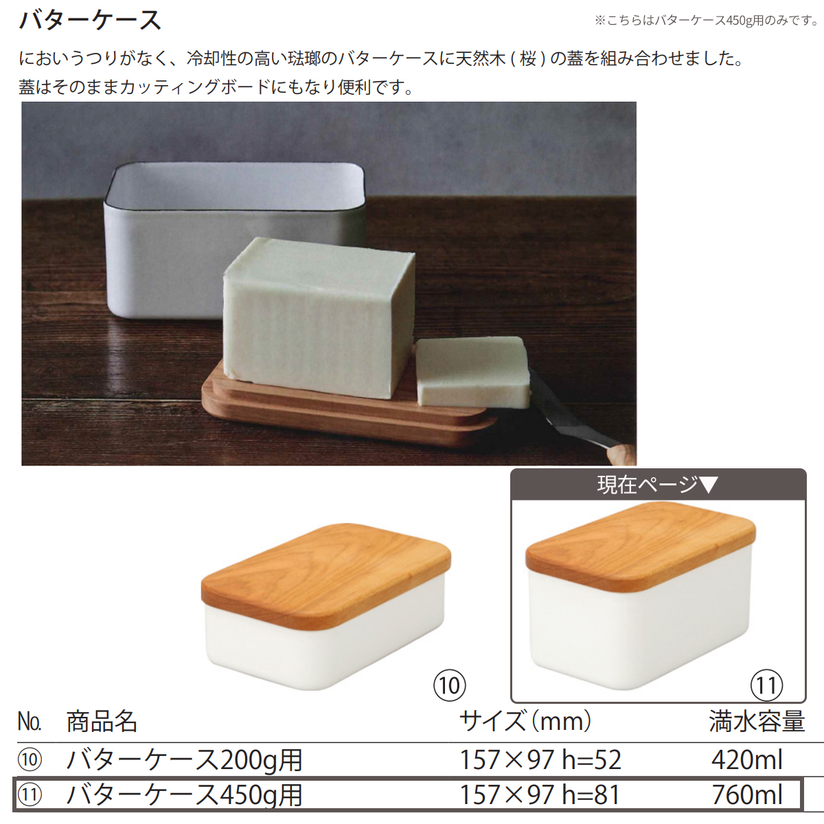 野田琺瑯 バターケース ホーロー 400g用 においうつりもなく おしゃれ ホワイトシリーズ 日本製