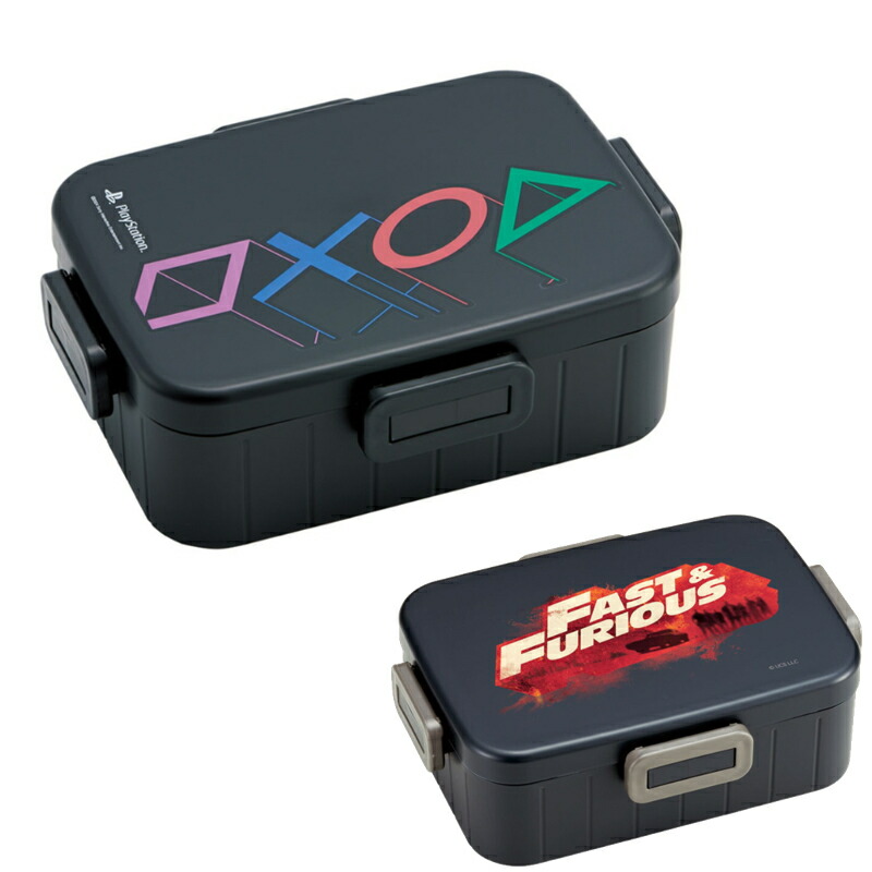 1~7営業日出荷 抗菌4点ロックランチボックス 900ml 1段 キッズ 男性 弁当箱 メンズ 男子高校生 中学生 PlayStation ワイルド・スピード 電子レンジ・食洗機OK スケーター 汁漏れしづらい画像
