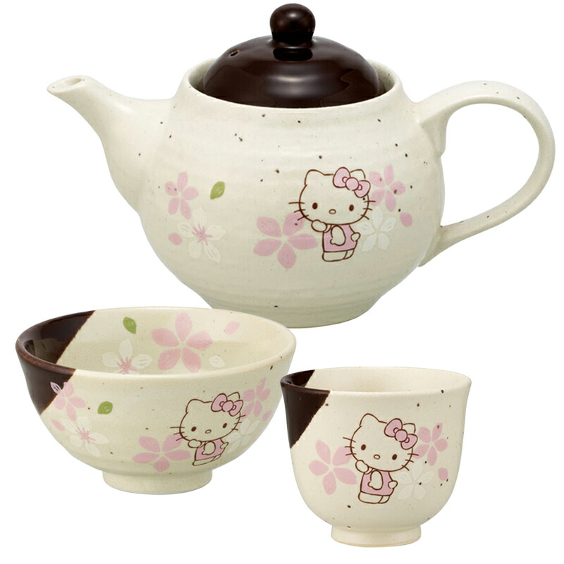 楽天市場】ハローキティ たち吉 ポット(リンゴ唐草) : サンリオ