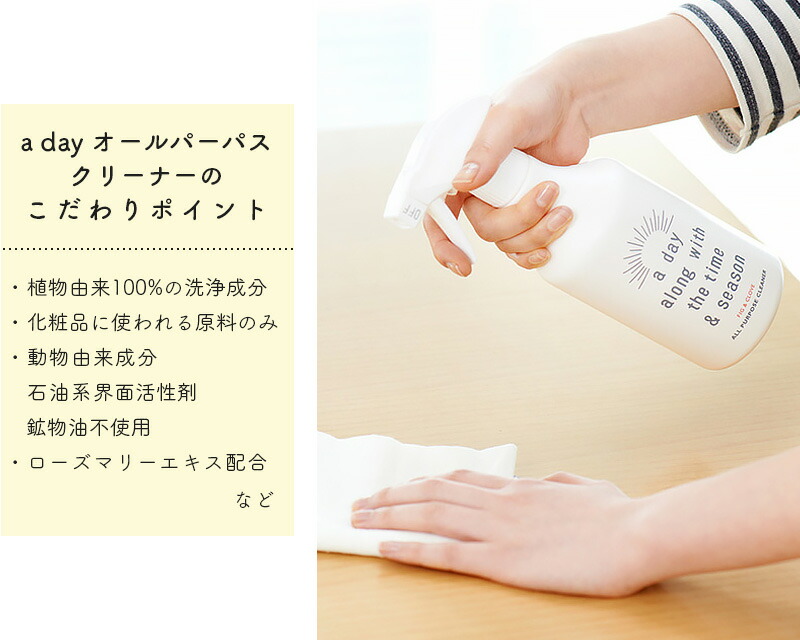 A Day ア デイ オールパーパスクリーナー 送料無料 マルチクリーナー スプレー リビング キッチン トイレ 浴室 バス ユニセックス メンズ おしゃれ 白 ホワイト 度拭き不要 日本製 Giosenglish Com
