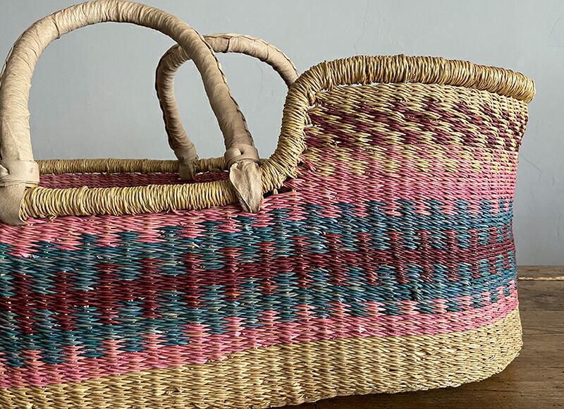 市場 ベビークーハン バスケット ボルガクーファン ベビーキャリー 運べる かご 収納 ナチュラル 一点物 ベッド ベビー用 赤ちゃん クーファン C