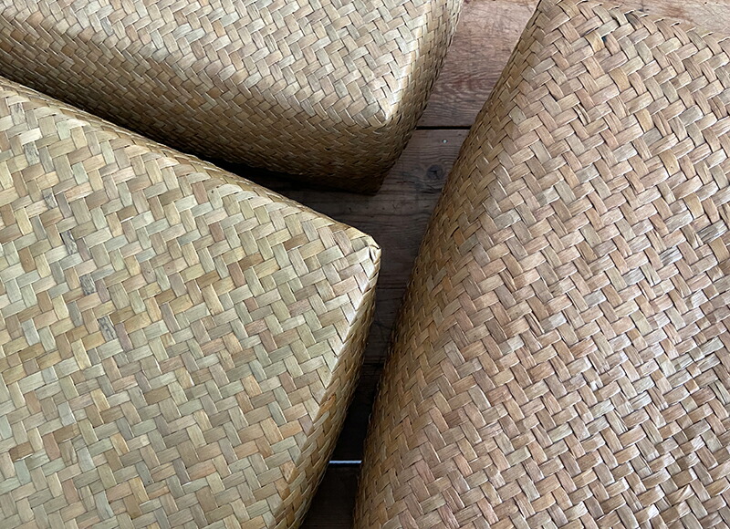 カチュー 水草 収納 かご 蓋付き カゴ 籠 角型 3点セット くらし舎 カチュー水草ふた付き四角BOX 3点セット アジアのかご 入れ子 蓋つき