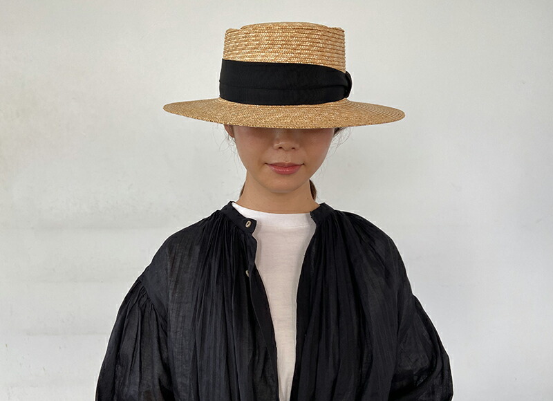 田中帽子店 カンカン帽 アルマ Alma ポークパイハット つば広 大人 麦わら帽子 帽子 ハット ポークパイ カンカン帽子 ブラック 黒 レディース 婦人用 高級 日本製 日本 職人 日よけ 日除け リボン りぼん かわいい サイズ調節 調整テープ 夏 麦わら 田中帽子