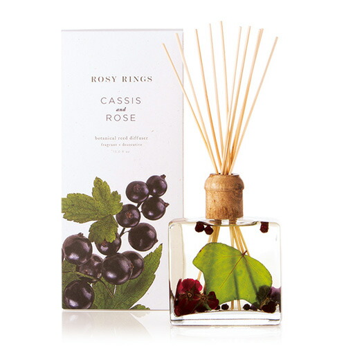 【在庫限り】Rosy Rings ボタニカルディフューザー カシス＆ローズ Cassis ＆ Rose BOTANICAL DIFFUSER ロージーリングス 正規品 ◆ホームフレグランス/芳香/アロマ/fragrance/スティック/ドライフルーツ/フラワー【送料無料】