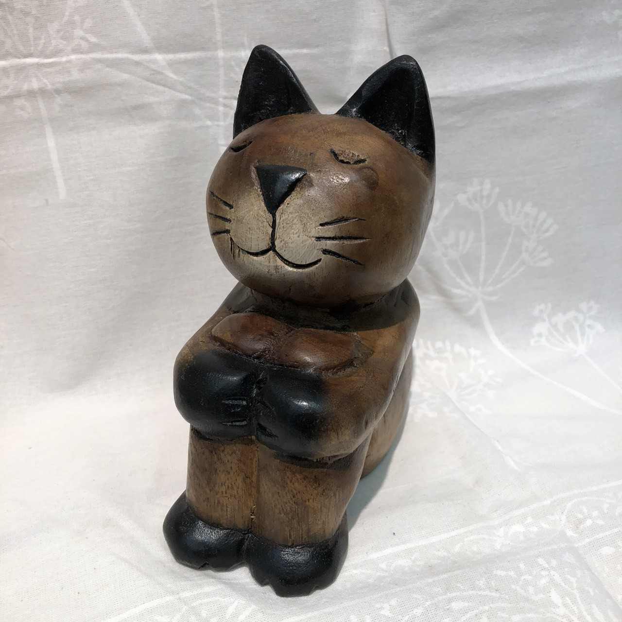 楽天市場】猫 ネコ ねこ キャット Cat 置物 木彫り 木製 おしゃれ