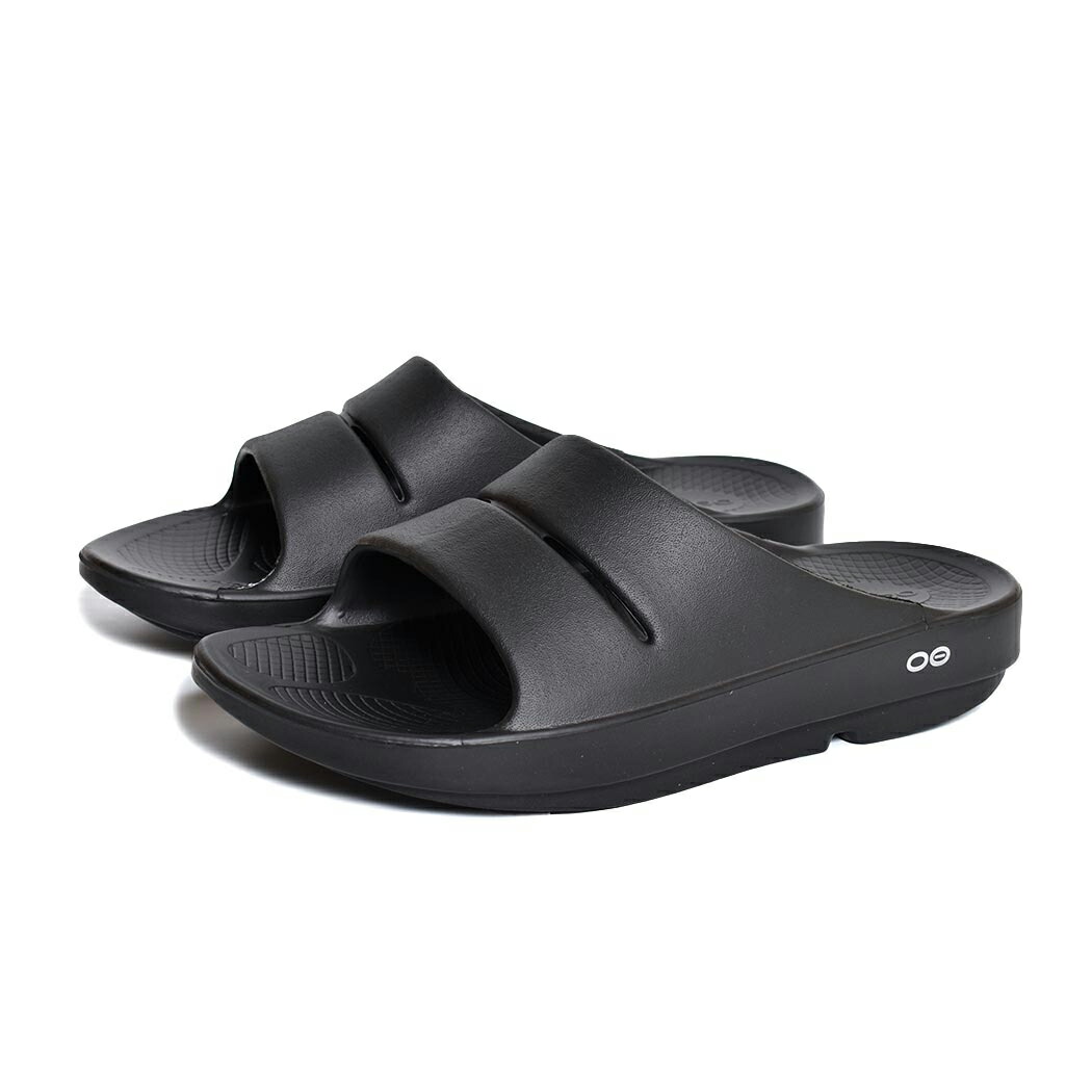 [クーポン＆P2倍！]OOFOS OOahh "BLACK" ウーフォス ウーアー サンダル ( 国内正規品 SANDAL スライド SLIDE 黒 ブラック リカバリーサンダル ビーチサンダル メンズ レディース ウィメンズ 2000020050211 )｜aroundo