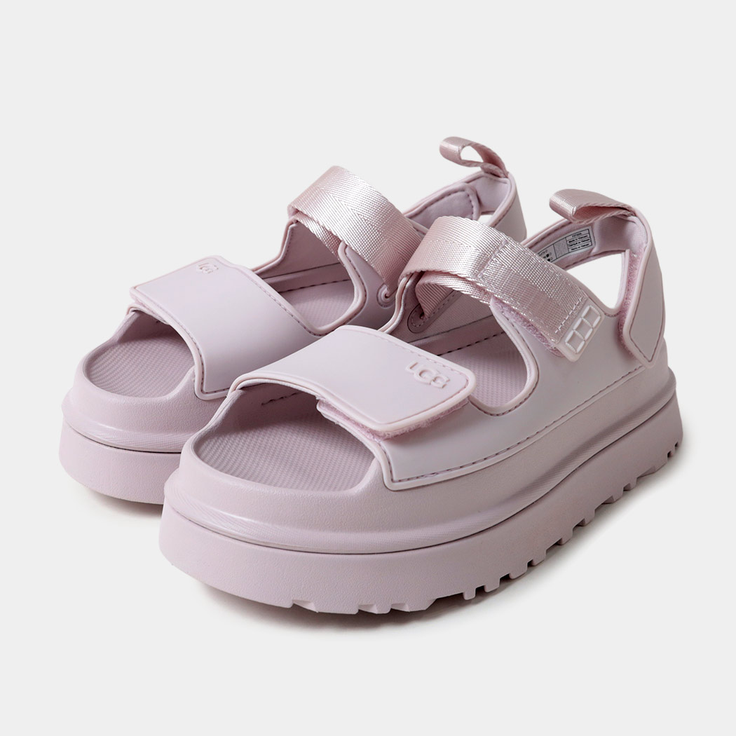 [クーポン＆P2倍！]UGG アグ ウィメンズ ゴールデングロウ サンダル スライド レディース W GOLDENGLOW BAY FOG ( おしゃれ かわいい ピンク 厚底 ラバー ストラップ 1152685 )