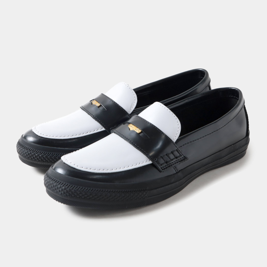 【お買い物マラソン限定クーポン配布中!!】CONVERSE コンバース オールスター コイン ローファー スニーカー ALL STAR COINLOAFER BLACK/WHITE ( 黒 白 レザー 国内正規品 メンズ レディース 31315090 )