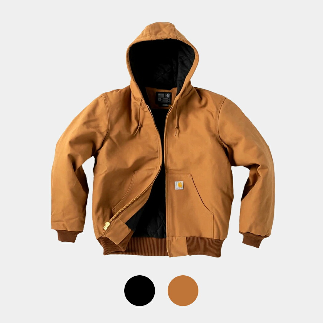 [クーポン＆P2倍！]Carhartt カーハート ダック ジャケット アウター フード LOOSE FIT FIRM DUCK INSULATED BLACK BROWN ルーズ フィット ( JAKET 茶 黒 ワーク フーディ パーカー メンズ 106673 )｜aroundo