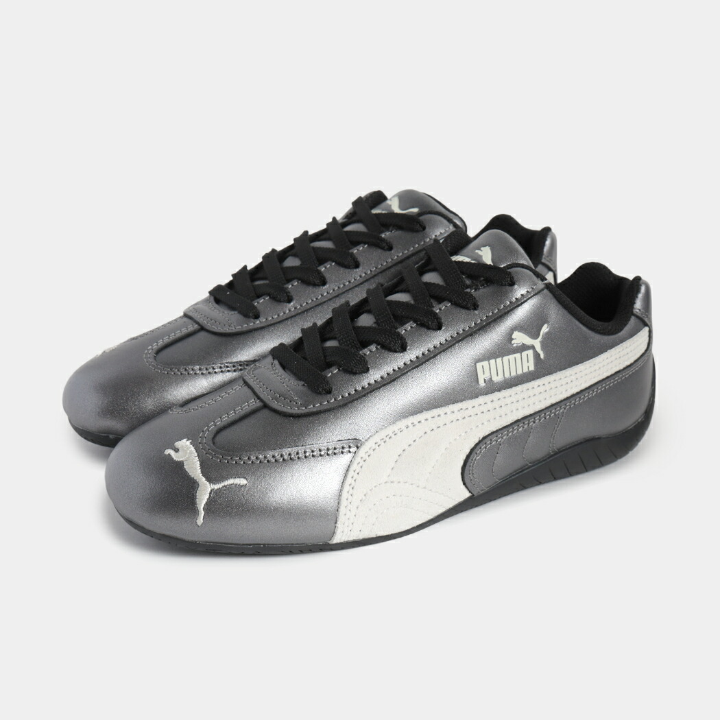 [クーポン＆P2倍！]PUMA プーマ スピードキャット メタリック スニーカー SPEEDCAT METALLIC WARM WHITE ( シルバー ホワイト 白 レディース ウィメンズ 韓国 薄底 ぺたんこ 403689-02 )