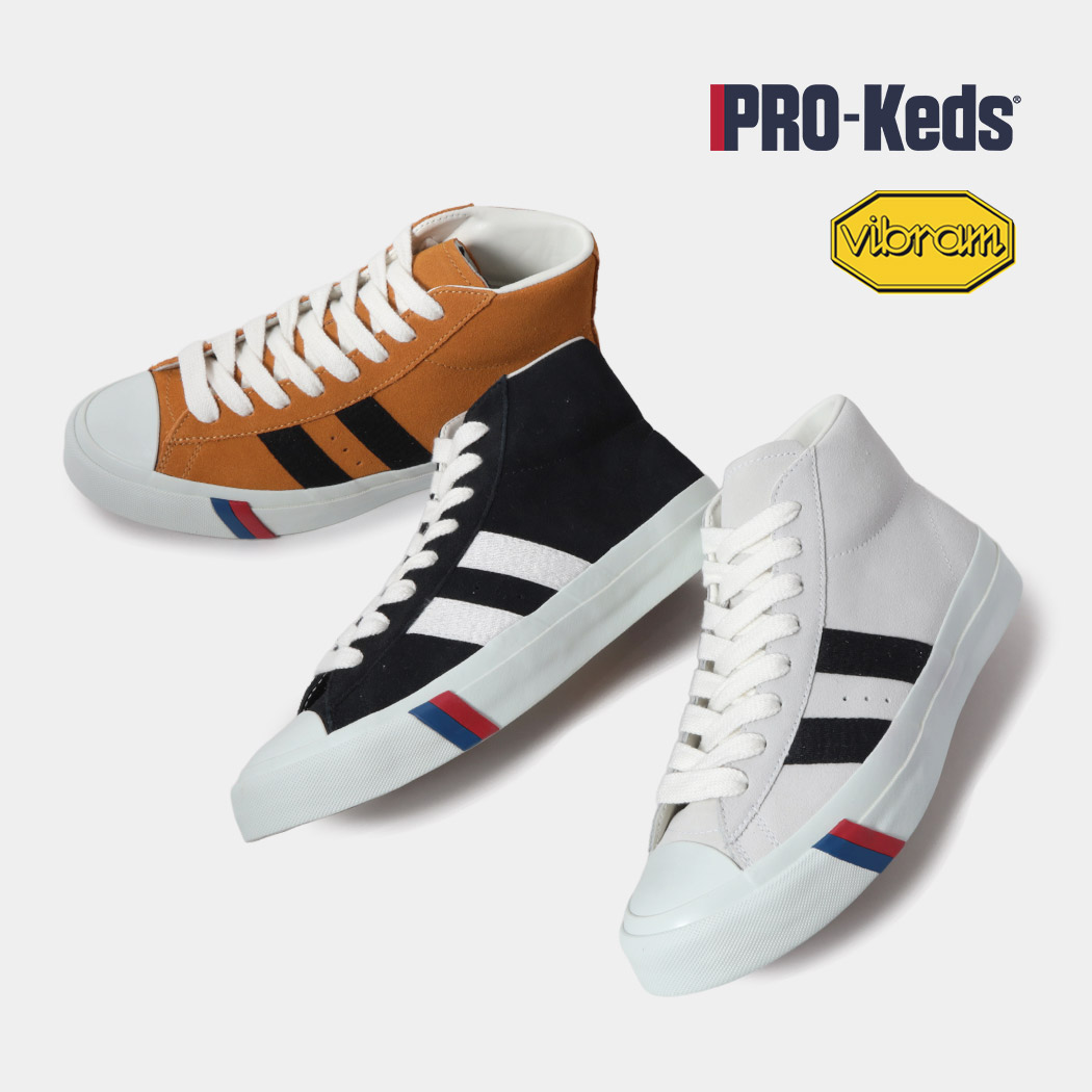 【1000円OFFクーポン発行中!!】PRO-Keds プロケッズ ロイヤルプラス スエード ハイ スニーカー ROYAL PLUS SUEDE HI ( クラシック レトロ アメカジ アイビールック 黒 ブラック 白 ホワイト メンズ 国内正規品 メンズ レディース PN1121WH )