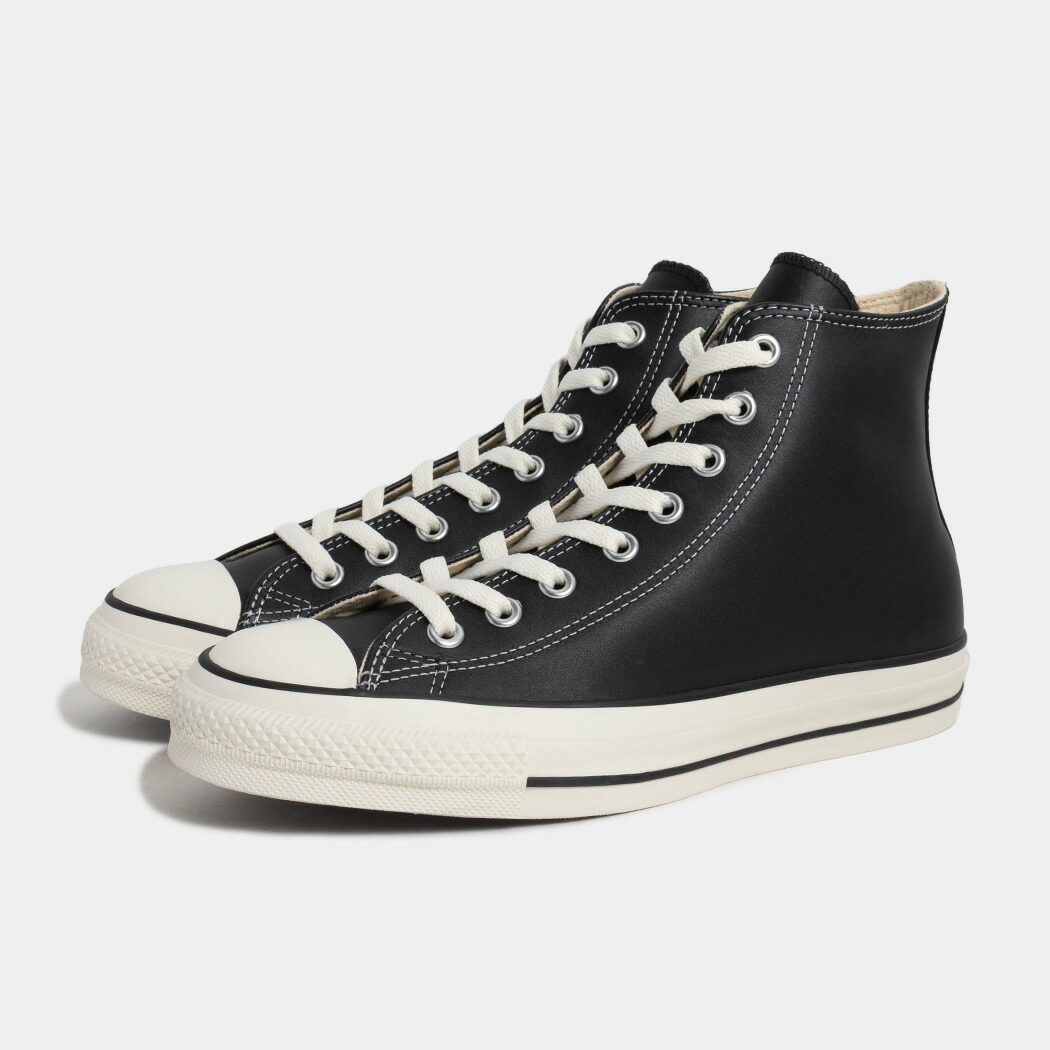 [クーポン＆P2倍！]CONVERSE コンバース レザー オールスター LEATHER ALL STAR HI スニーカー BLACK ( ブラック 黒 ハイカット レザースニーカー メンズ レディース 31311311 )