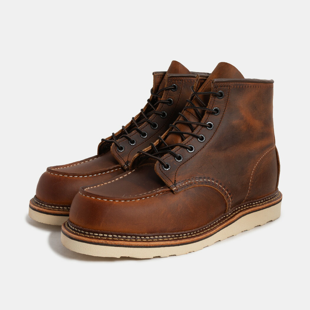 [クーポン＆P2倍！]RED WING レッドウィング 6インチ クラシックモック ブーツ 6-INCH CLASSIC MOC BROWN ( ブラウン 茶色 レザーブーツ ヴィンテージ 本革 メンズ 1907 )｜aroundo