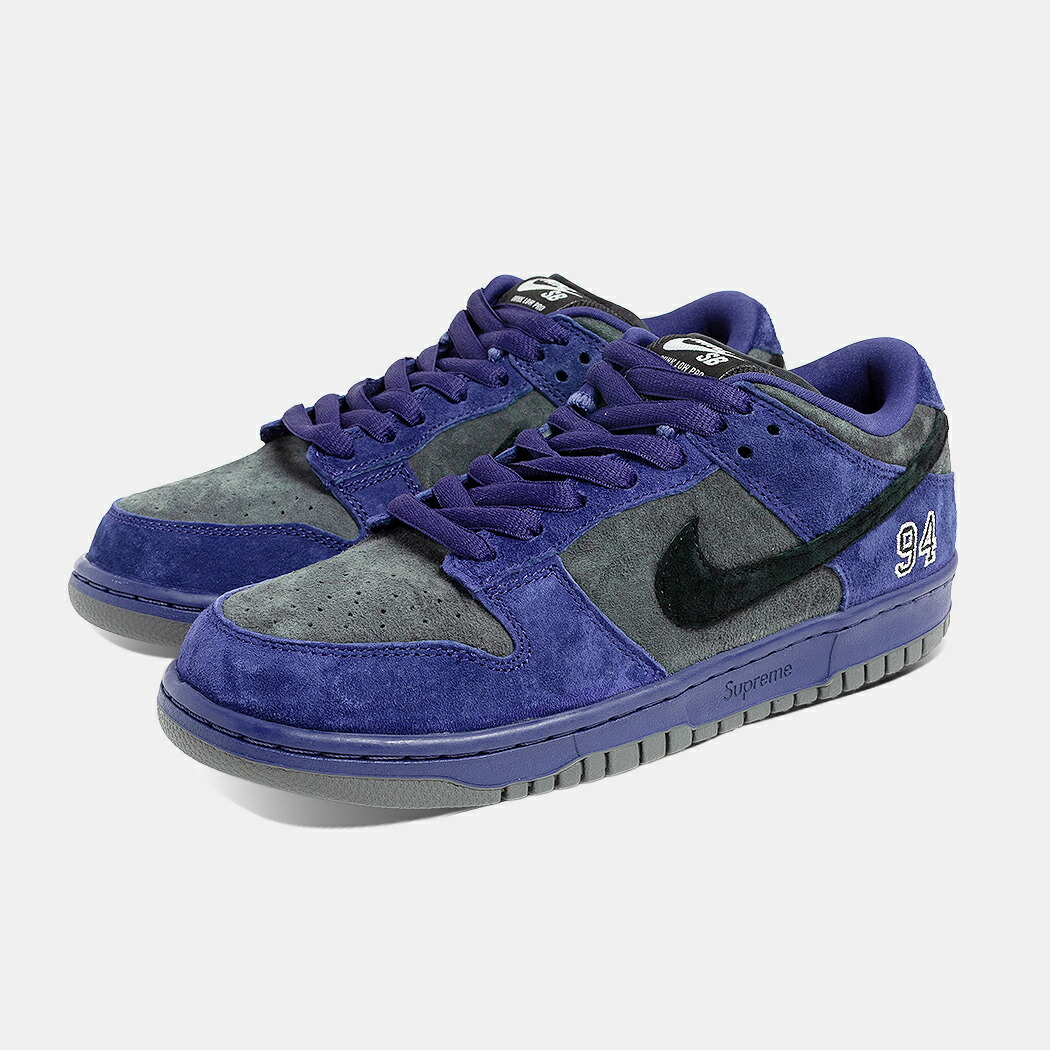 [クーポン＆P2倍！]NIKE SB Dunk Low &times; Supreme ナイキ SB ダンク ロー &times; シュプリーム スニーカー INK/IRON GREY/BLACK ( コラボ HQ8487-500 )｜aroundo