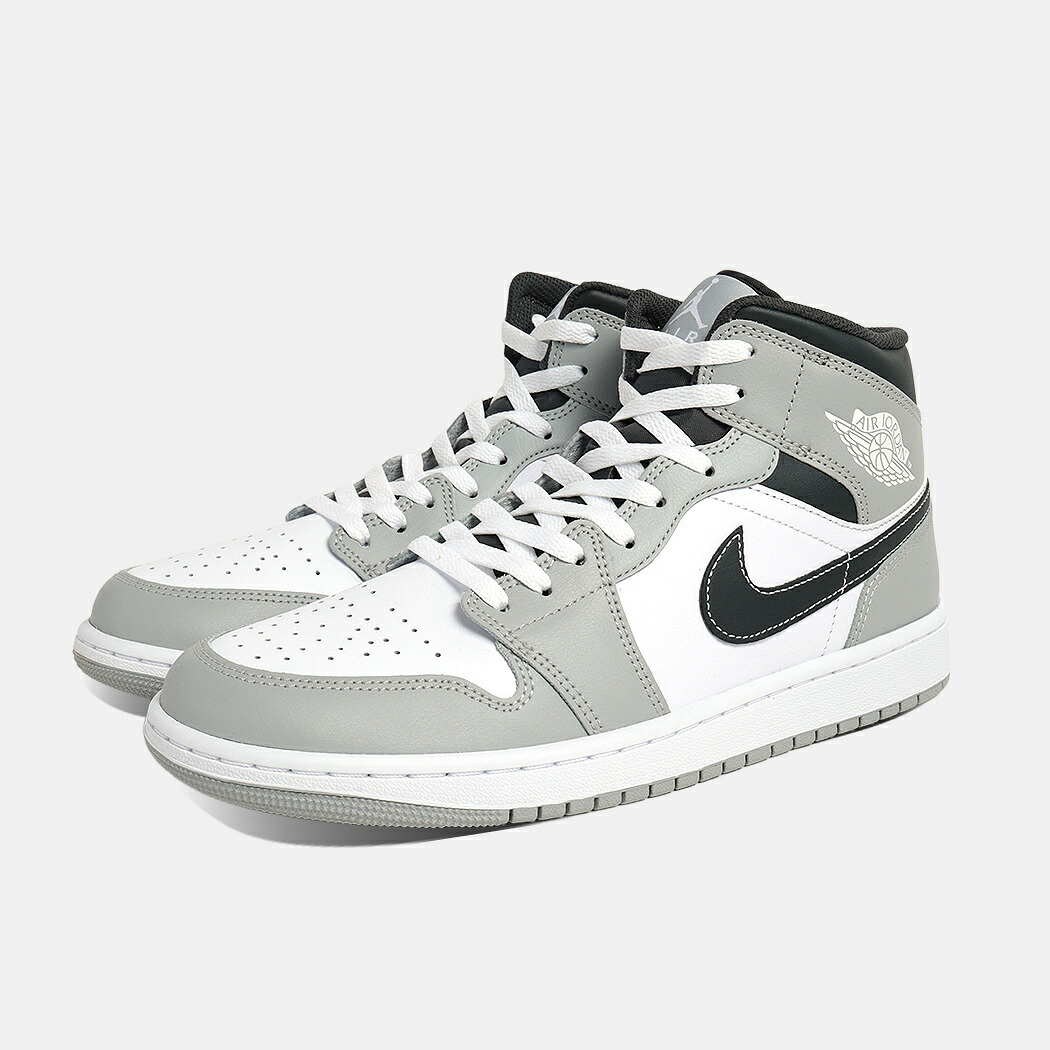 [クーポン＆P2倍！]NIKE AIR JORDAN 1 MID &ldquo;LIGHT SMOKE GREY/WHITE&rdquo; ナイキ エア ジョーダン 1 ミッド スニーカー ( 白 ホワイト グレー 554724-078 )｜aroundo