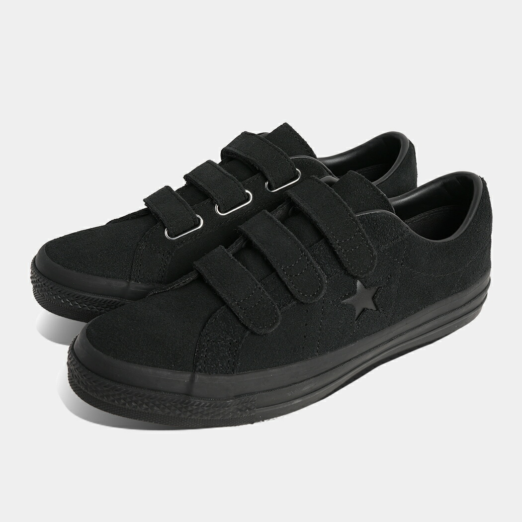 【お買い物マラソン限定クーポン配布中!!】CONVERSE コンバース ONE STAR SUEDE V-3 ワンスター スエード ベルクロ スニーカー BLACK MONOCHROME ( ブラック 黒 メンズ レディース 33702991 )