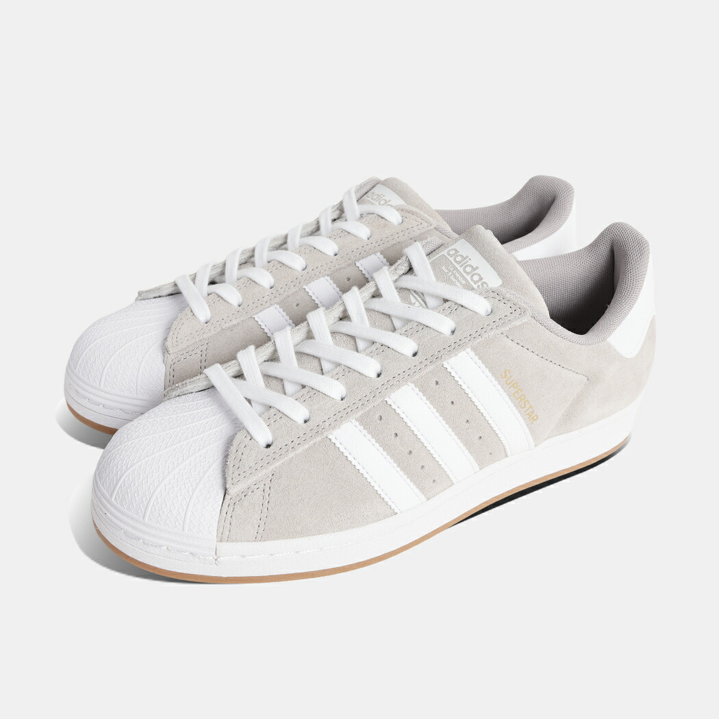[クーポン＆P2倍！]adidas アディダス SUPERSTAR ADV スーパースター スケート スニーカー CLEAR GRANITE CLOUD WHITE ( グレー ホワイト 白 SKATE メンズ KI5733 )｜aroundo