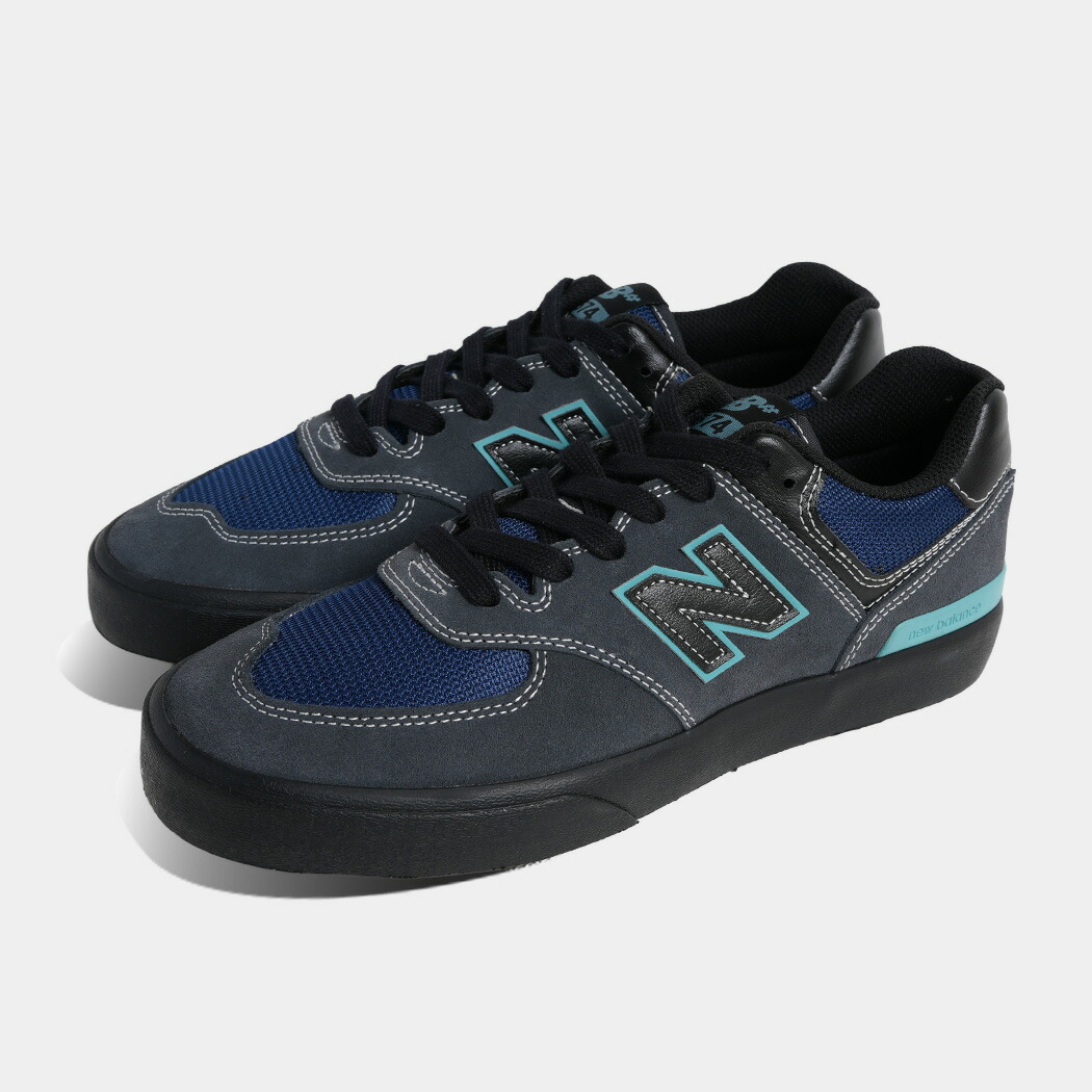 【お買い物マラソン限定クーポン配布中!!】NEW BALANCE ニューバランス ヌメリック 574 スニーカー NUMERIC UN574VGT FADED BLACK FADED TEAL ( 黒 青 メンズ スケート SKATE )