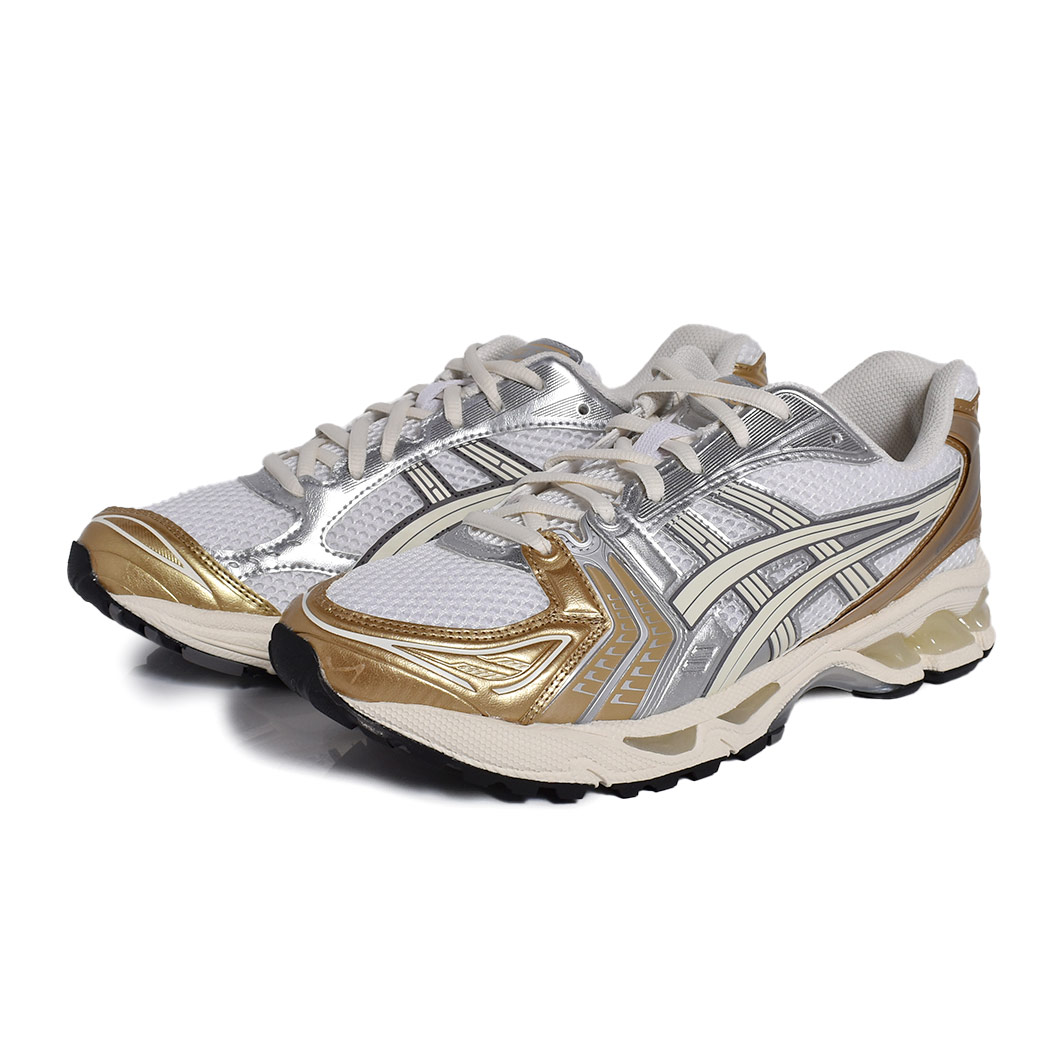 [クーポン＆P2倍！]asics アシックス ゲル カヤノ スニーカー GEL-KAYANO 14 "WHITE GOLD" ( 白 ホワイト シルバー 金 ゴールド メンズ レディース ウィメンズ 1203A537-104 )｜aroundo