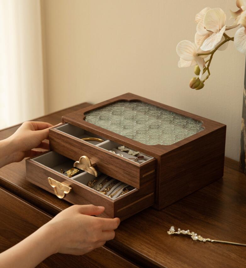アクセサリーケース ジュエリーボックス 木製 アンティーク風 ジュエリーケース アクセサリーボックス 大容量 引き出し 小物入れ アクセサリー 収納 おしゃれ ケース 可愛い ネックレス ピアス リング ネックレス 指輪 宝石 新生活 送料無料