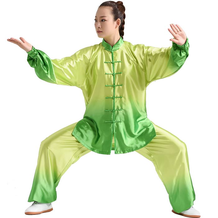 太極拳 お召しもの 太極拳 服 長袖 上下仕掛ける グラデーション 繻子 太極拳服 表演服 読み合わせる着 カンフー服 演武用服 拳法 太極拳ズボン下 カンフ ートップス ズボン下 ズボン 2点仕掛ける 男女兼用 春 夏 秋