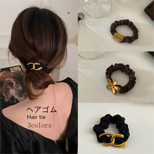 楽天市場】ヘアゴム レディース 大人 シュシュ ポニーフック