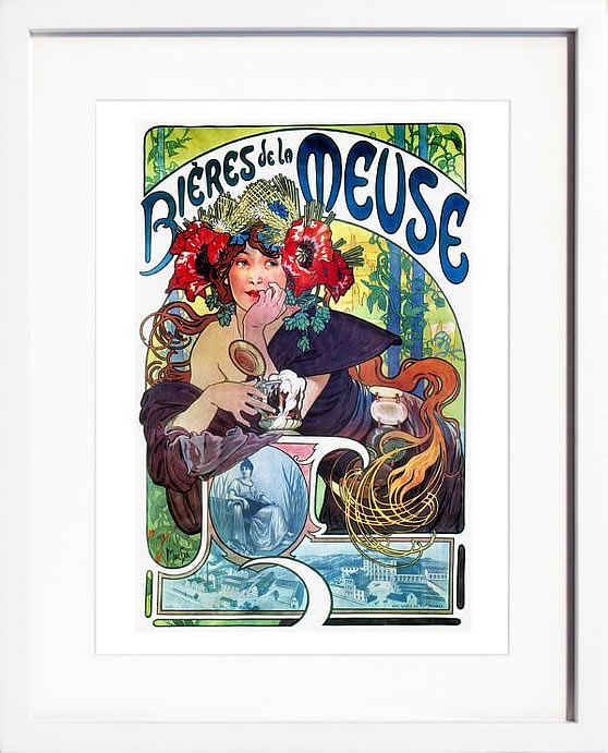 【ライセンスプリント】アルフォンス ミュシャ リトグラフ 絵画 ポスター グッズ アート 絵 版画 複製画 作品 シルクスクリーン アートパネル アートポスター アートフレーム インテリア フレーム付き 抽象画 壁掛け 北欧 おしゃれアルフォンス・ミュシャ Beer Ad|ARS’ONLINE