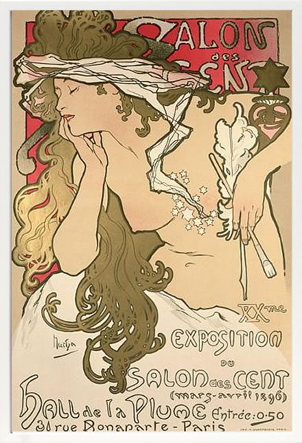 【ライセンスプリント】アルフォンス ミュシャ リトグラフ 絵画 ポスター グッズ アート 絵 版画 複製画 作品 シルクスクリーン アートパネル アートポスター アートフレーム インテリア フレーム付き 抽象画 壁掛け 北欧 おしゃれ アルフォンス・ミュシャ Salon Des Cent