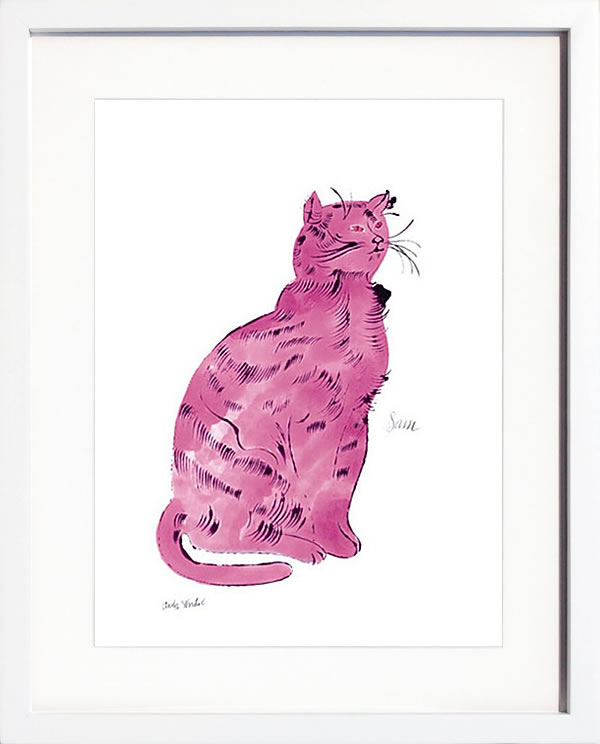 アンディ・ウォーホル ポスター 作品 猫 マリリン モンロー 花 キャンベルスープ 絵画 絵 複製画 版画 リトグラフ シルクスクリーン アートパネル ポップ アート インテリア フレーム付き 北欧 おしゃれ アンディ・ウォーホル Named Sam and One Blue Pussy(Pink Sam)