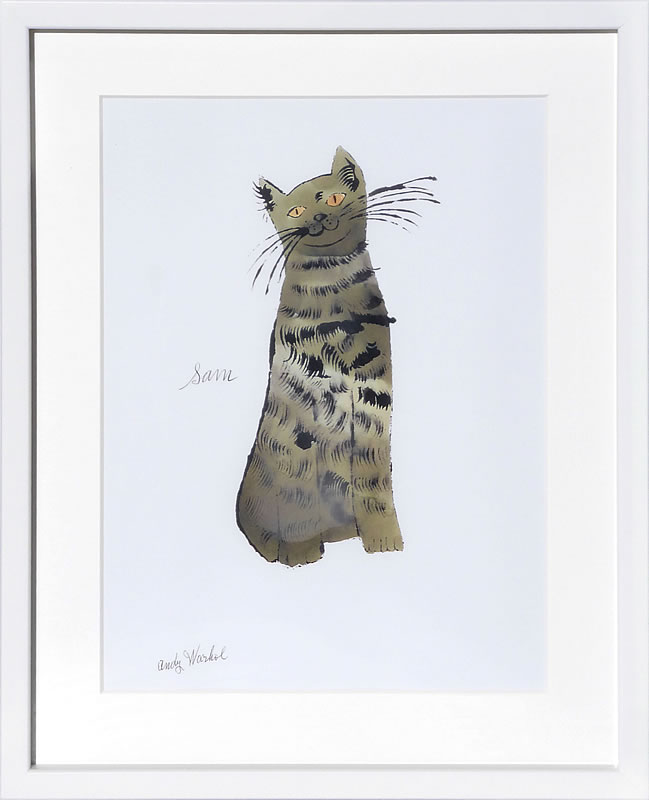 アンディ・ウォーホル 貼り出し 細工物 猫 マリリン モンロー 花 キャンベル吸いもの 図面 絵 書きうつす画 版画 リトグラフ 地絹映写幕 工芸ダイアログボックス 受けが良い 工芸 室内装飾 ひな形付き添い人 北欧 今めかしいアンディ・ウォーホル Named Sam and One Blue Pussy(Green Sam)
