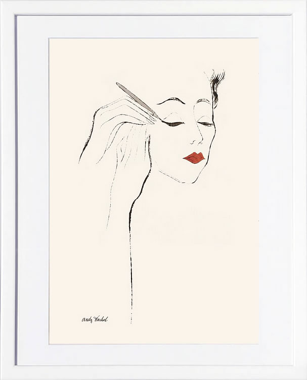 アンディ・ウォーホル ポスター 作品 猫 マリリン モンロー 花 キャンベルスープ 絵画 絵 複製画 版画 リトグラフ シルクスクリーン アートパネル ポップ アート インテリア フレーム付き 北欧 おしゃれ アンディ・ウォーホル female head and hands applying eyeliner