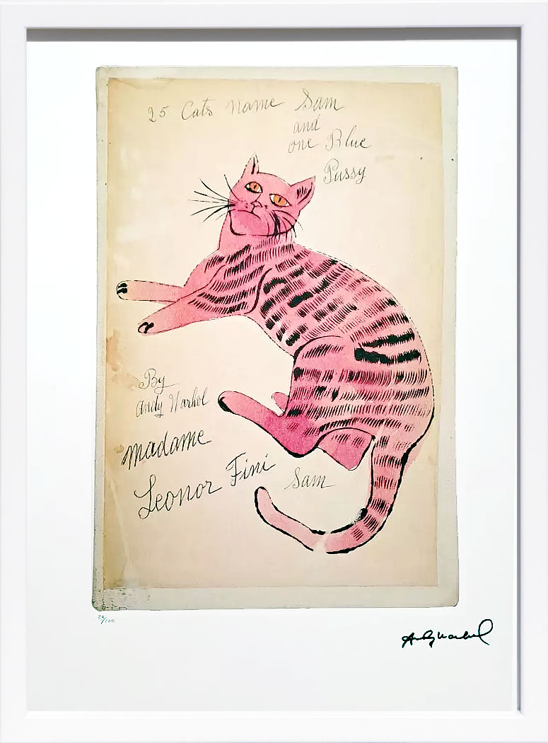 アンディ・ウォーホル ポスター 作品 猫 マリリン モンロー 花 キャンベルスープ 絵画 絵 複製画 版画 リトグラフ シルクスクリーン アートパネル ポップ アート インテリア フレーム付き 北欧 おしゃれ アンディ・ウォーホル Cat Sam