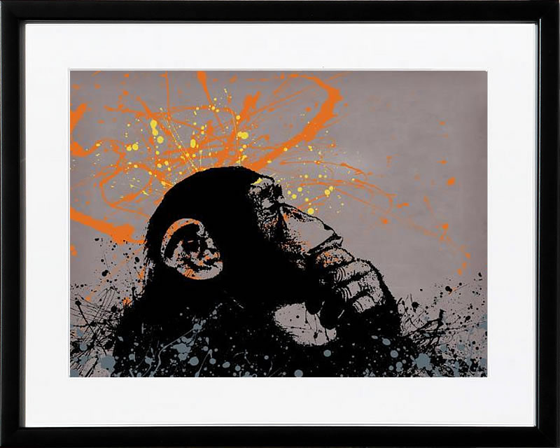 バンクシー 絵 絵画 アートパネル アート ポスター 版画 複製画 シルク スクリーン リトグラフ 作品 販売 風船と少女 ポップ アート 抽象画 アートフレーム インテリア フレーム付き 壁掛け 北欧 おしゃれバンクシー Thinker Monkey｜ARS&rsquo;ONLINE 22,968円
