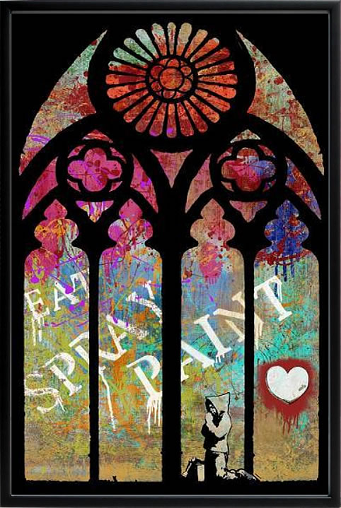 バンクシー 絵 絵画 アートパネル アート ポスター 版画 複製画 シルク スクリーン リトグラフ 作品 販売 風船と少女 ポップ アート 抽象画 アートフレーム インテリア フレーム付き 壁掛け 北欧 おしゃれ バンクシー Eat,Spray,Love