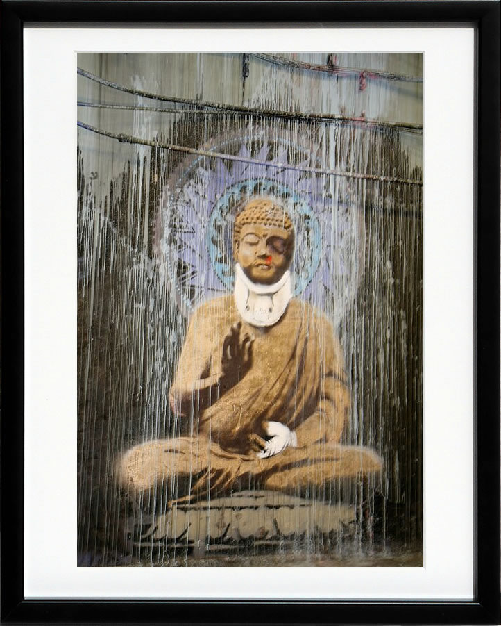 バンクシー 絵 絵画 アートパネル アート ポスター 版画 複製画 シルク スクリーン リトグラフ 作品 販売 風船と少女 ポップ アート 抽象画 アートフレーム インテリア フレーム付き 壁掛け 北欧 おしゃれ バンクシー Buddah