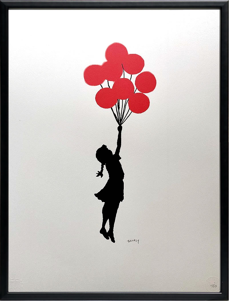 バンクシー 絵 絵画 アートパネル アート ポスター 版画 複製画 シルク スクリーン リトグラフ 作品 販売 風船と少女 ポップ アート 抽象画 アートフレーム インテリア フレーム付き 壁掛け 北欧 おしゃれ バンクシー Flying Balloon Girl