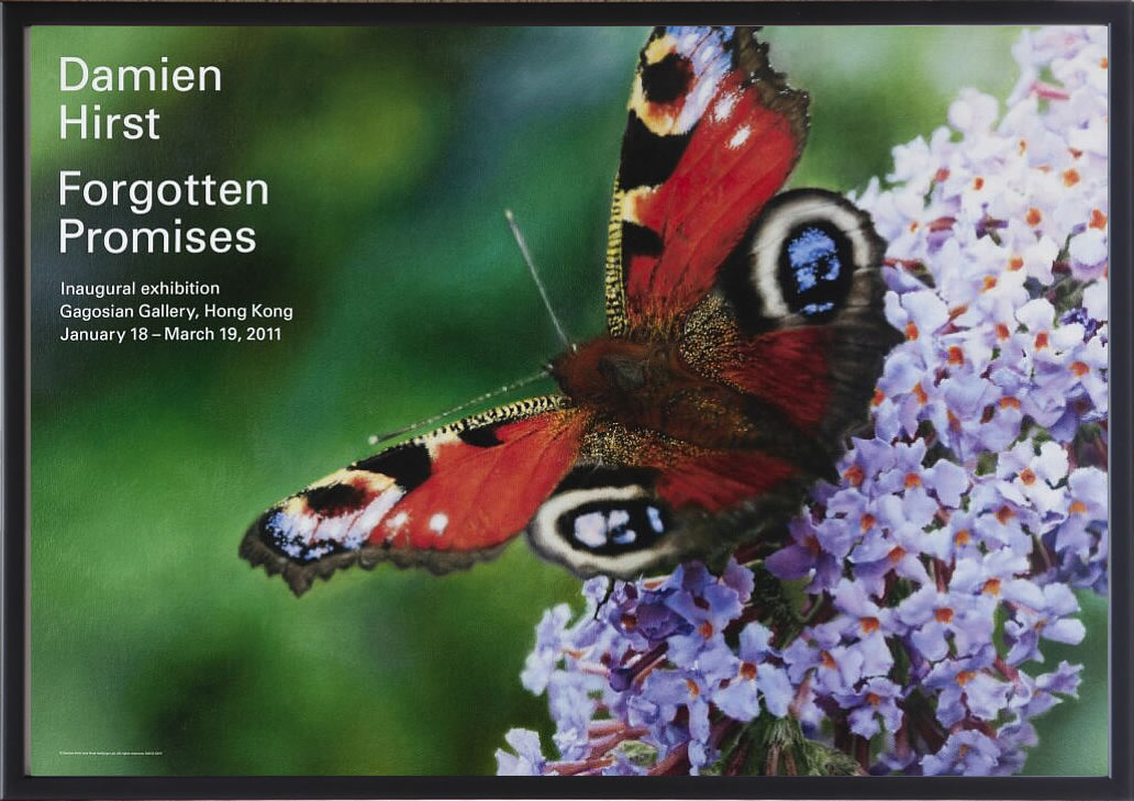 ダミアン・ハースト 絵画 絵 ポスター 複製画 版画 作品 リトグラフ シルクスクリーン アートパネル アートポスター コンテンポラリー アート インテリア フレーム付き 抽象画 壁掛け 北欧 おしゃれ\u003cbr\u003eダミアン・ハースト Inachis io in Buddleja