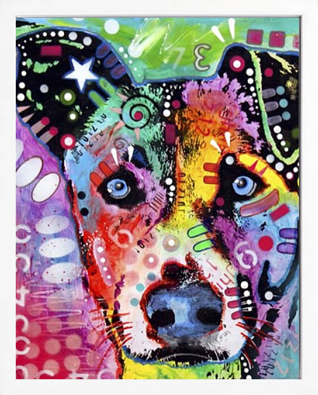 ディーン ルッソ 犬 猫 動物 絵画 ポスター アートパネル アートポスター ポップ アート 絵 複製画 版画 抽象画 作品 リトグラフ シルクスクリーン アートフレーム インテリア フレーム付き 壁掛け 北欧 おしゃれ ディーン・ルッソ Flipped
