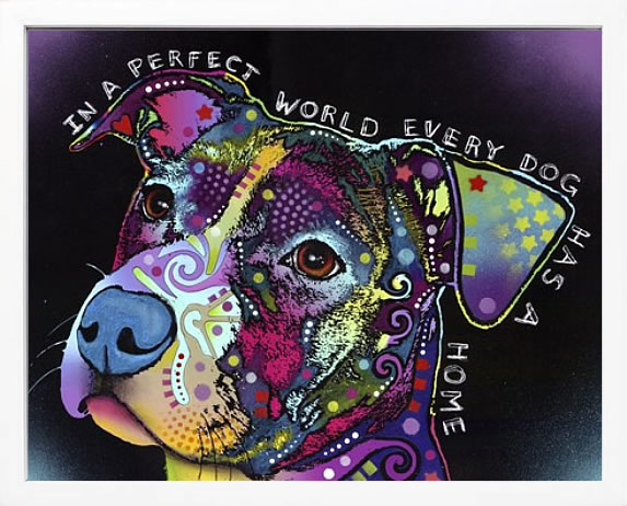 ディーン ルッソ 犬 猫 動物 絵画 ポスター アートパネル アートポスター ポップ アート 絵 複製画 版画 抽象画 作品 リトグラフ シルクスクリーン アートフレーム インテリア フレーム付き 壁掛け 北欧 おしゃれ ディーン・ルッソ In a Perfect World