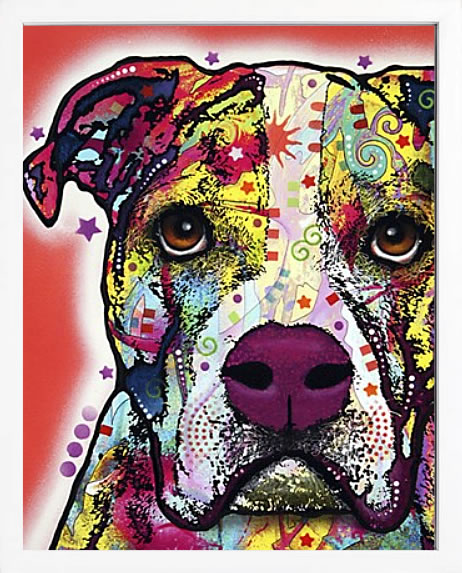 ディーン ルッソ 犬 猫 動物 絵画 ポスター アートパネル アートポスター ポップ アート 絵 複製画 版画 抽象画 作品 リトグラフ シルクスクリーン アートフレーム インテリア フレーム付き 壁掛け 北欧 おしゃれ ディーン・ルッソ American Bulldog