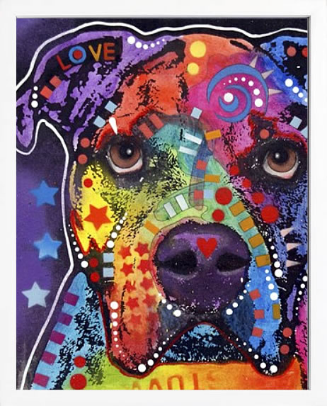 ディーン ルッソ 犬 猫 動物 絵画 ポスター アートパネル アートポスター ポップ アート 絵 複製画 版画 抽象画 作品 リトグラフ シルクスクリーン アートフレーム インテリア フレーム付き 壁掛け 北欧 おしゃれ ディーン・ルッソ American Bulldog
