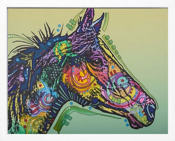 ディーン ルッソ 犬 猫 動物 絵画 ポスター アートパネル アートポスター ポップ アート 絵 複製画 版画 抽象画 作品 リトグラフ シルクスクリーン アートフレーム インテリア フレーム付き 壁掛け 北欧 おしゃれ ディーン・ルッソ Basha Custom-3