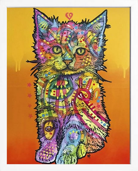 ディーン ルッソ 犬 猫 動物 絵画 ポスター アートパネル アートポスター ポップ アート 絵 複製画 版画 抽象画 作品 リトグラフ シルクスクリーン アートフレーム インテリア フレーム付き 壁掛け 北欧 おしゃれ ディーン・ルッソ Love Kitten