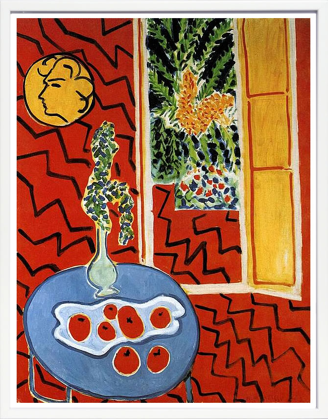 アンリ マティス 絵画 絵 ポスター アートパネル アートポスター リトグラフ モダン アート 低木 ダンス 複製画 版画 シルクスクリーン 絵画インテリア フレーム付き 北欧 おしゃれアンリ・マティス Red Interior, Still Life on Blue Table 1947
