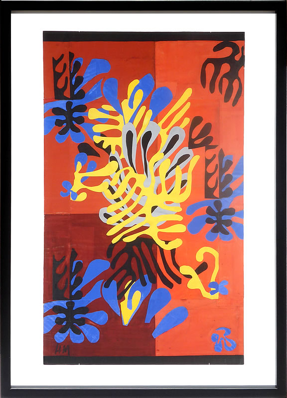 アンリ マティス 絵画 ポスター アートパネル リトグラフ 作品 低木 切り絵 ジャズ モダン アート 絵 複製画 版画 抽象画 シルクスクリーン アートフレーム インテリア フレーム付き 壁掛け 北欧 おしゃれ アンリ・マティス Mimosa,1949-1951
