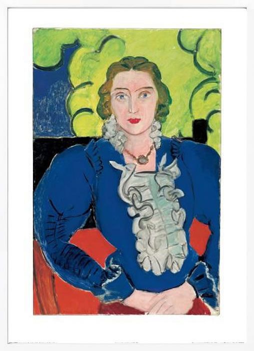 アンリ マティス 絵画 絵 ポスター アートパネル アートポスター リトグラフ モダン アート 低木 ダンス 複製画 版画 シルクスクリーン 絵画インテリア フレーム付き 北欧 おしゃれ アンリ・マティス La Blouse Bleue, c.1936