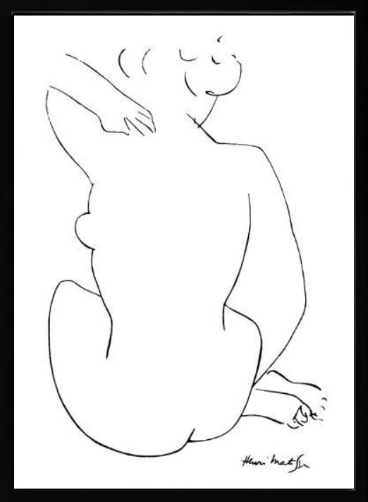 アンリ マティス 絵画 絵 ポスター アートパネル アートポスター リトグラフ モダン アート 低木 ダンス 複製画 版画 シルクスクリーン 絵画インテリア フレーム付き 北欧 おしゃれ アンリ・マティス Back Sketch